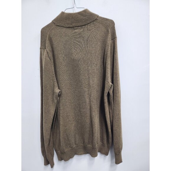 J.Crew Mens Sweater XL Tall Olive Green Cashmere Blend 1/4 Zip Pullover Preppy - Picture 7 of 8